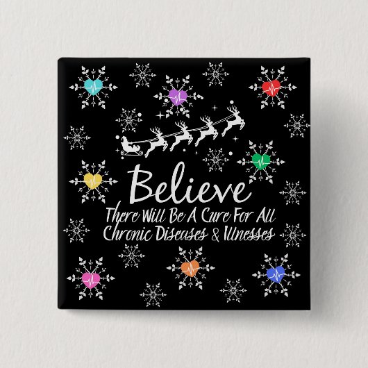 Badge Carré 5 Cm Croyez Qu'Il Y Aura Un Traitement (Devant)