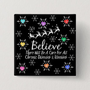 Badge Carré 5 Cm Croyez Qu'Il Y Aura Un Traitement