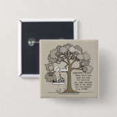 BADGE CARRÉ 5 CM CROYEZ VIVRE (Devant & derrière)