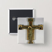 Badge Carré 5 Cm Crucifix 2 (Devant & derrière)