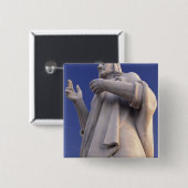 Badge Carré 5 Cm Cuba, La Havane, Sculpture de Jésus. (Devant & derrière)