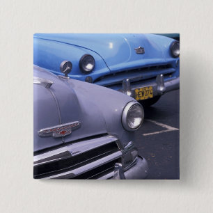 Badge Carré 5 Cm Cuba, La Havane. Voitures classiques des années 19