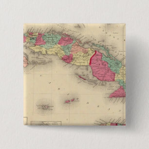 Badge Carré 5 Cm Cuba, la Jamaïque et Porto Rico