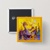 Badge Carré 5 Cm Cuisine Dragon (Devant & derrière)