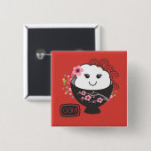 Badge Carré 5 Cm Cuisine japonaise (Devant & derrière)