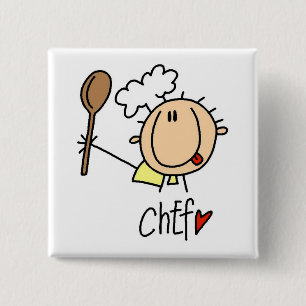 Badge Carré 5 Cm Cuisinier masculin