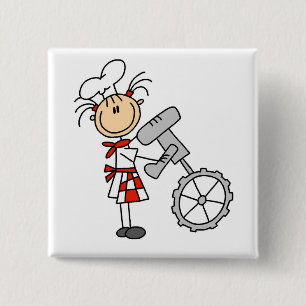 Badge Carré 5 Cm Cuisinière utilisant un mélangeur