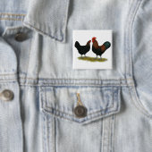 Badge Carré 5 Cm Cuivre noir des Marans (En situation)