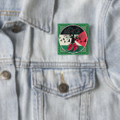 Badge Carré 5 Cm culture palestienne | pastèque palestine, olive t (En situation)