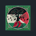 Badge Carré 5 Cm culture palestienne | pastèque palestine, olive t<br><div class="desc">Dans cette oeuvre d'art vivante et évocatrice, l'artiste mélange magistralement des éléments de culture et de symbolisme pour communiquer un soutien indéfectible à la population de Gaza. La composition est un témoignage visuel de la résilience, de l'héritage et de l'espoir qui persistent malgré les défis. livre un puissant message de...</div>