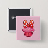 Badge Carré 5 Cm Cupcake Button (Devant & derrière)