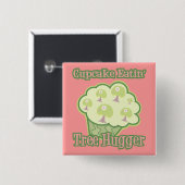 Badge Carré 5 Cm Cupcake Mating Tree Hugger (Devant & derrière)