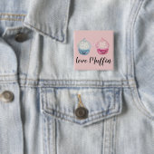 Badge Carré 5 Cm Cupcakes Love-Muffin (En situation)