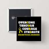 Badge Carré 5 Cm CURE...Endometriose (Devant & derrière)