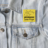 Badge Carré 5 Cm Curious chat facilement distrait par les joueurs S (En situation)