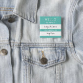 Badge Carré 5 Cm Custom HELLO Mon Nom Pronounouns Est Un Insigne (En situation)