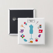 Badge Carré 5 Cm Customiser le Étiquette (Devant & derrière)