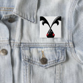 Badge Carré 5 Cm Cute Bunny Boxer Lapin (En situation)