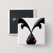 Badge Carré 5 Cm Cute Bunny Boxer Lapin (Devant & derrière)