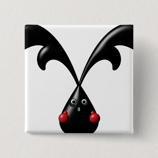 Badge Carré 5 Cm Cute Bunny Boxer Lapin (Devant)