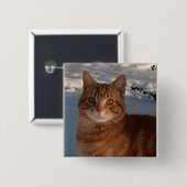 Badge Carré 5 Cm Cute chat (Devant & derrière)
