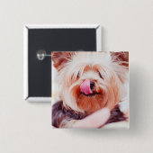 Badge Carré 5 Cm Cute Dog button 8 (Devant & derrière)