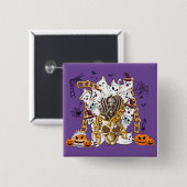 Badge Carré 5 Cm Cute et drôle Éffrayant Malin Chats (Devant & derrière)