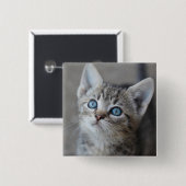 Badge Carré 5 Cm Cute Kitten (Devant & derrière)