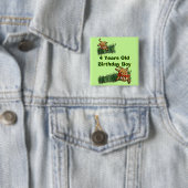 Badge Carré 5 Cm Cute Leopard Safari Anniversaire Magnet d'invitati (En situation)