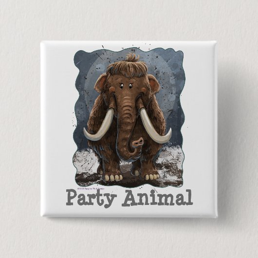 Badge Carré 5 Cm Cute Mastodon (Devant)