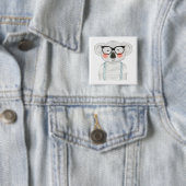 Badge Carré 5 Cm Cute Watercolor Koala with Glasses (En situation)