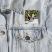 BADGE CARRÉ 5 CM CYCLISME (En situation)