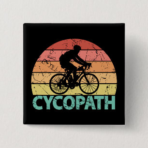 Badge Carré 5 Cm Cyclisme amusant Cycopath