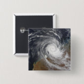 Badge Carré 5 Cm Cyclone tropical Billy sur l'Australie 2 (Devant & derrière)