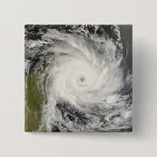 Badge Carré 5 Cm Cyclone tropical Ivan au-dessus du Madagascar