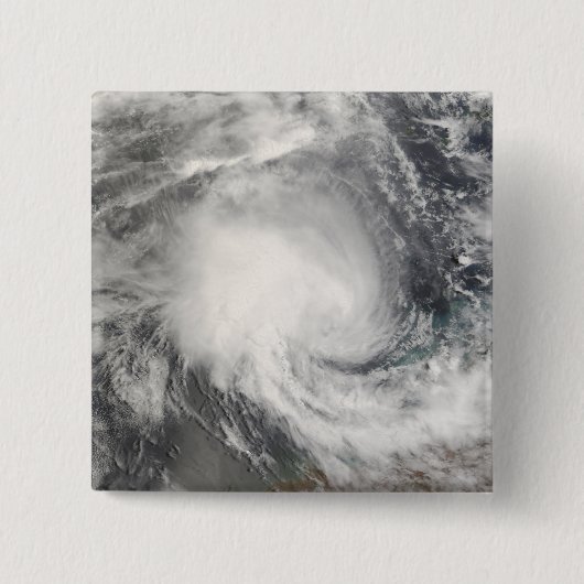 Badge Carré 5 Cm Cyclone tropical Nicholas approchant l'Australie (Devant)