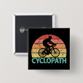 Badge Carré 5 Cm Cyclopath drôle Cyclisme (Devant & derrière)