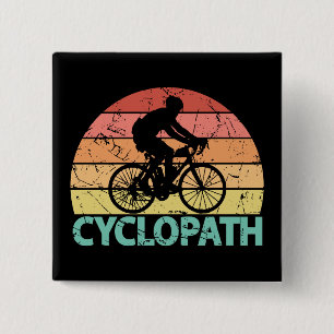 Badge Carré 5 Cm Cyclopath drôle Cyclisme