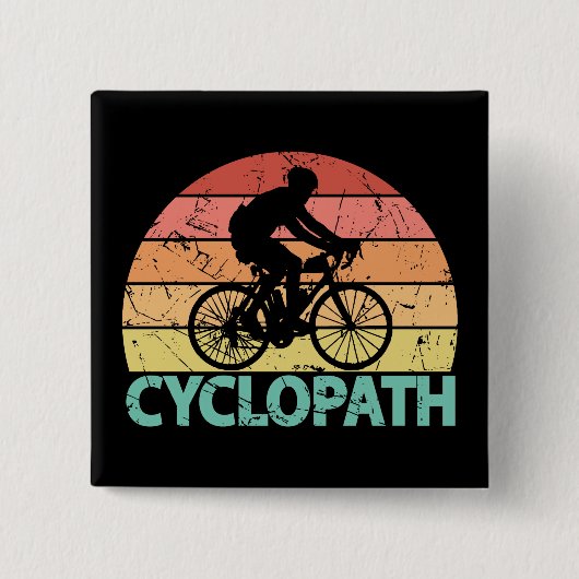 Badge Carré 5 Cm Cyclopath drôle Cyclisme (Devant)