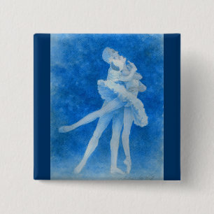Badge Carré 5 Cm Cygne Lake Pas de Deux Button