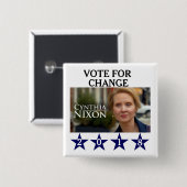 Badge Carré 5 Cm Cynthia Nixon 2018 (Devant & derrière)