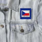 Badge Carré 5 Cm Czechia (En situation)
