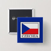 Badge Carré 5 Cm Czechia (Devant & derrière)