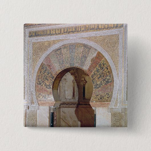Badge Carré 5 Cm d4 : La Mezquita : Entrée au Mihrab, c.786 (Devant)