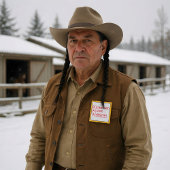 Badge Carré 5 Cm D.N.A - Déterminé Amérindien (y)