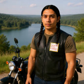 Badge Carré 5 Cm D.N.A - Déterminé Amérindien (y)