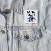 Badge Carré 5 Cm Daddy Shark - Grand Blanc (En situation)