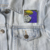 Badge Carré 5 Cm Daffodils et raisin Hyacinth, Keukenhof 2 (En situation)