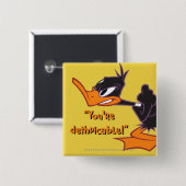 Badge Carré 5 Cm DAFFY DUCK™ Prêt à combattre (Devant & derrière)