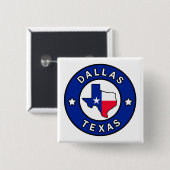 Badge Carré 5 Cm Dallas Texas (Devant & derrière)